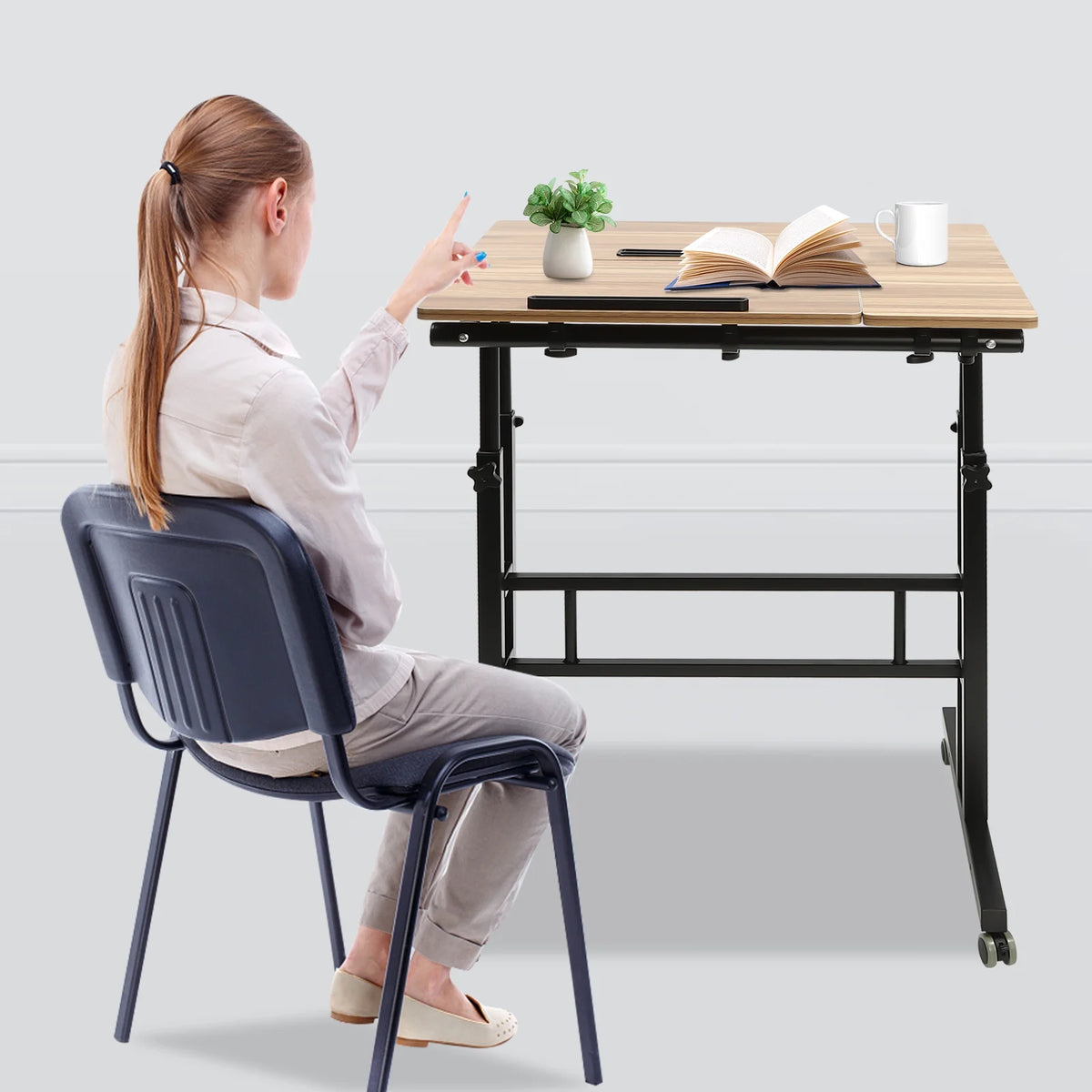 Mobile Stand Up Desk with Wheels Y15231