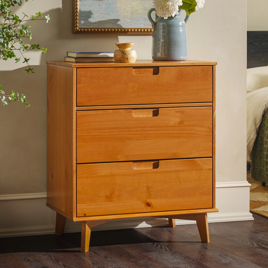 3 Drawer Solid Wood Walnut Dresser Z60354