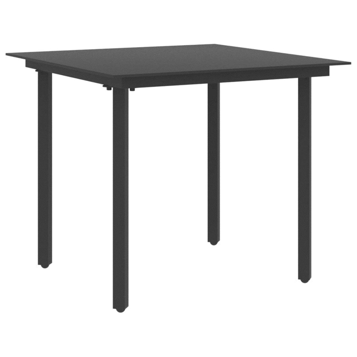 Black Steel and Glass Garden Dining Table Z851