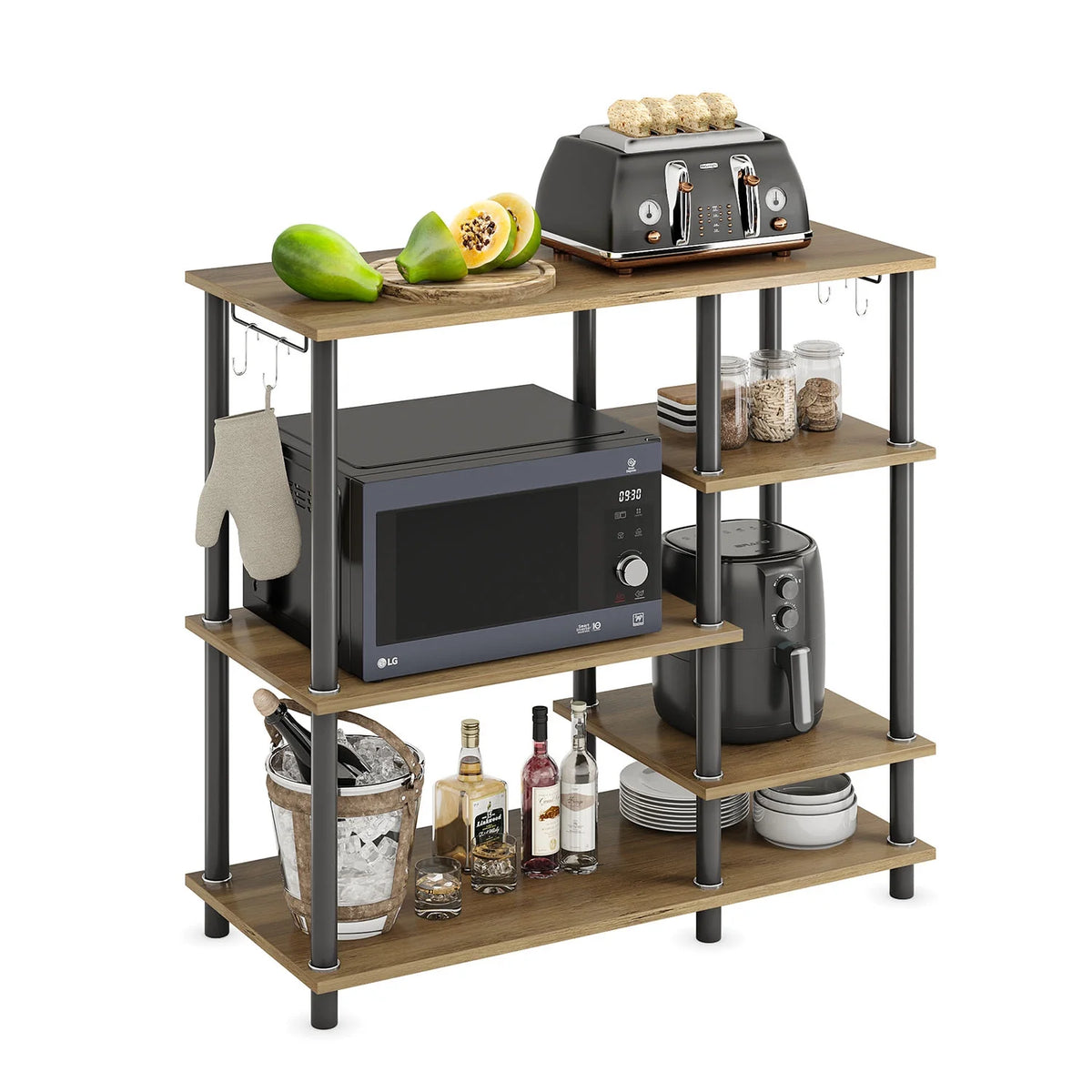 5 Tier Oak Baker's Rack D8105