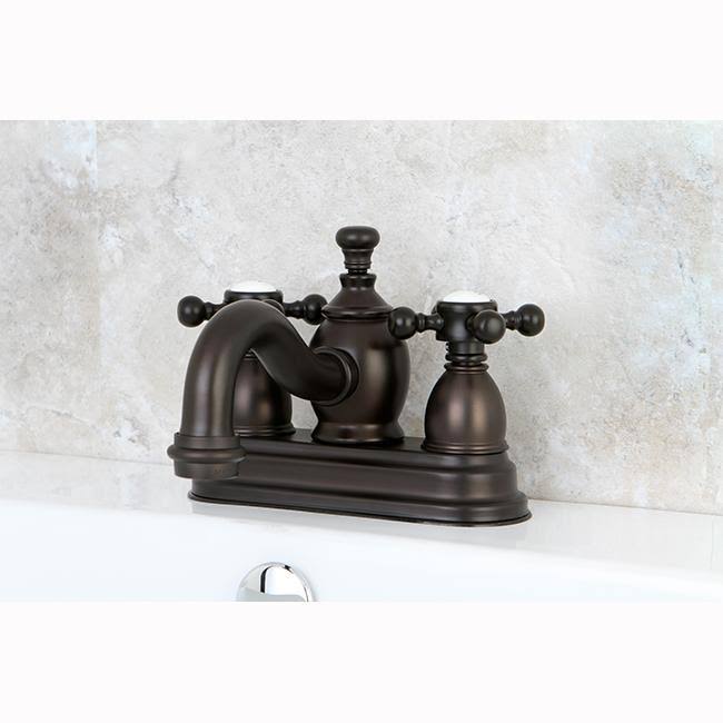 Oil Rubbed Bronze Centerset Lavatory Faucet with Metal Cross Handle C151139