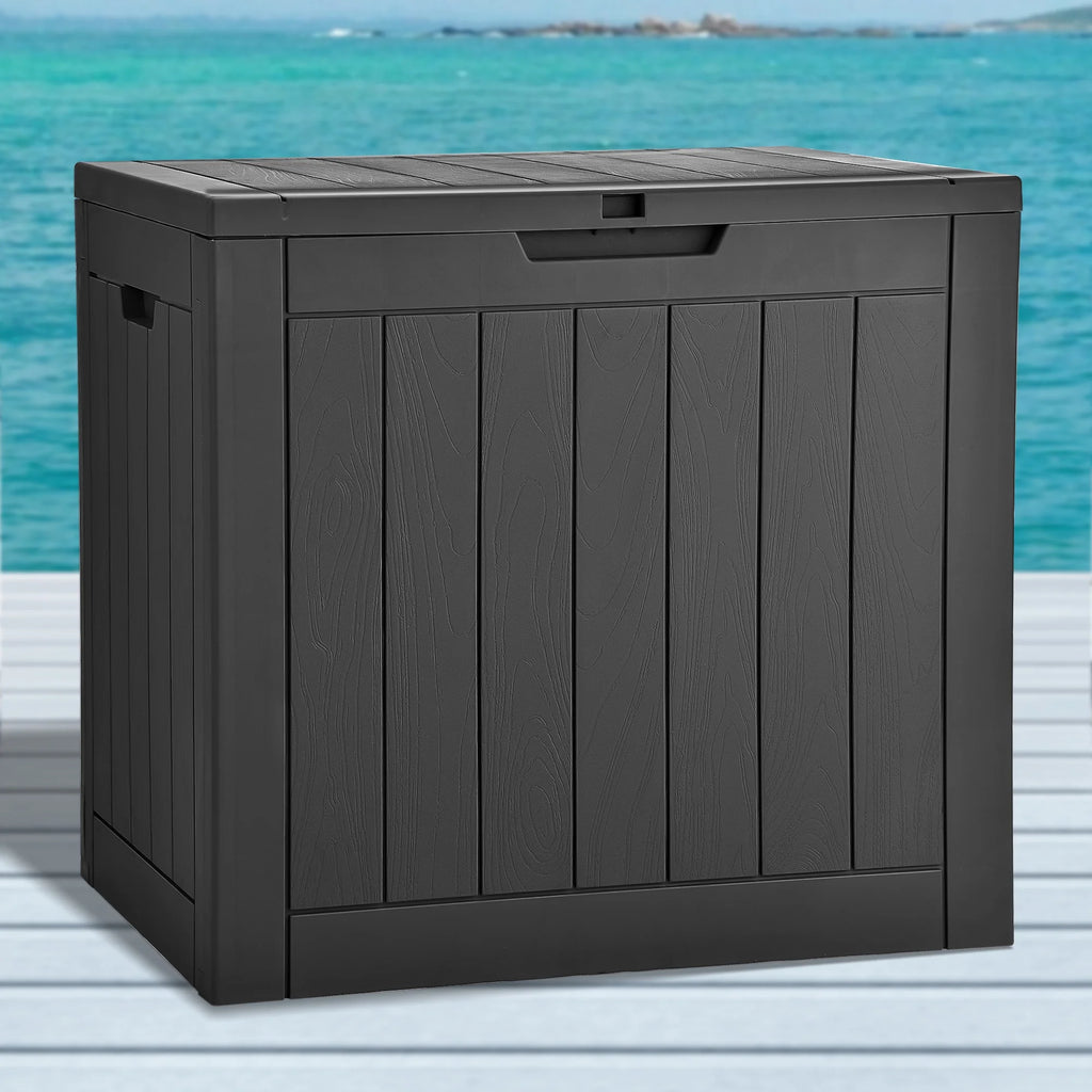 30 Gallon Waterproof Resin Outdoor Storage Chest with Locking Lid B291341
