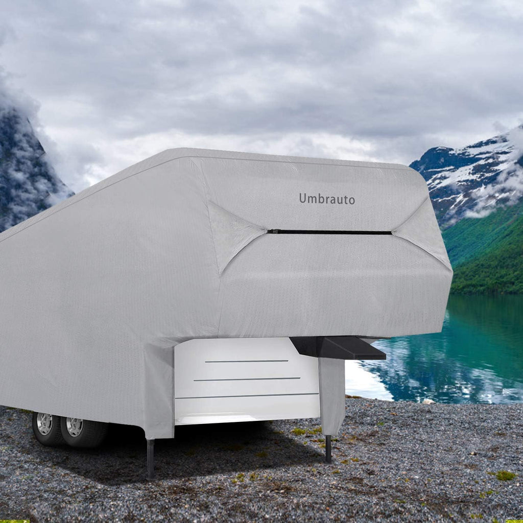 5th Wheel RV Cover 3 Layers Waterproof Breathable Gray O4371