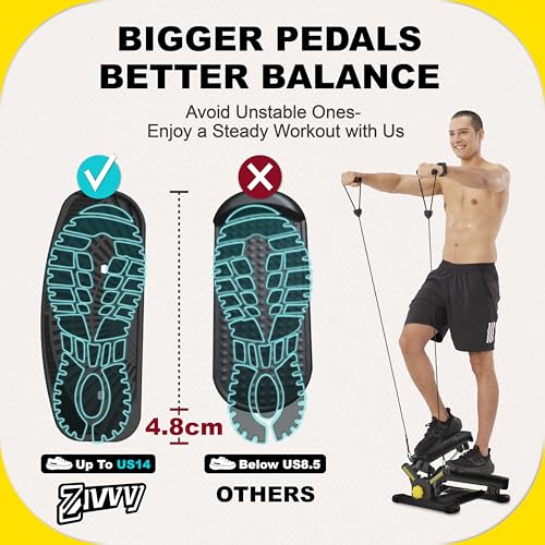 Stepper Machine with Resistance Bands, 300LBS Weight Capacity, Adjustable Step Height Z8354