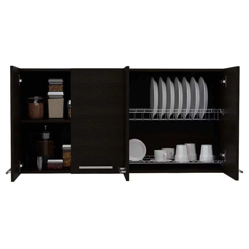 Black Wengue Finish Four Doors Kitchen Cabinet M440
