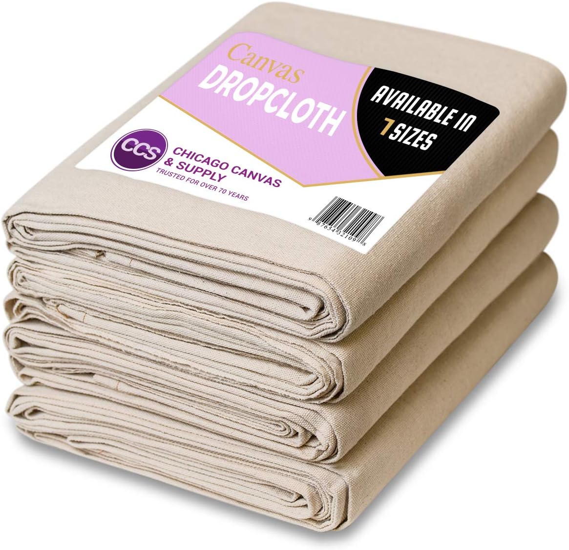 12 oz Cotton Canvas Drop Cloth, 4 Piece Set, 4 by 15 Feet T32164