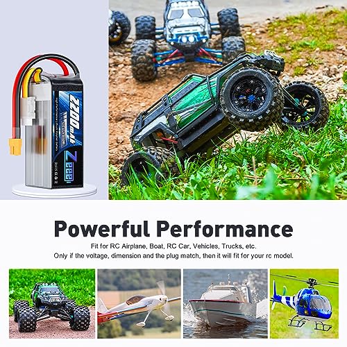 6S Lipo Battery 2200mAh 22.2V 120C Soft Case with XT60 Connector 2 Pack K103