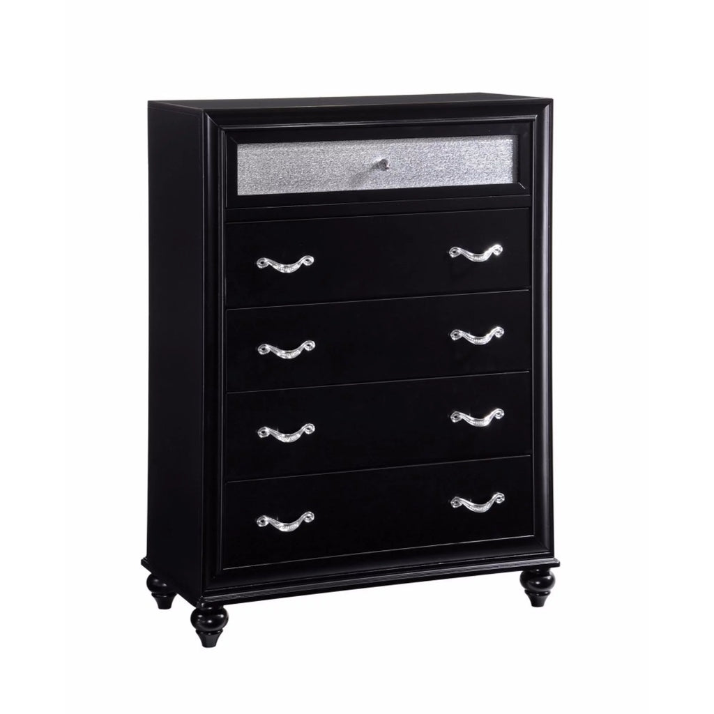 Black 5 Drawer Wooden Chest Y2663