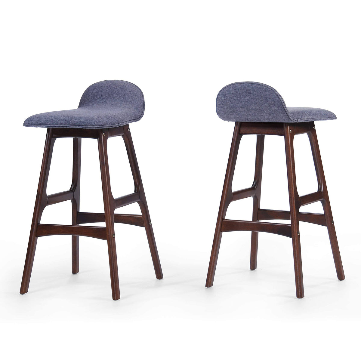 Charcoal Gray Fabric Bar Chair Set of 2 W627778