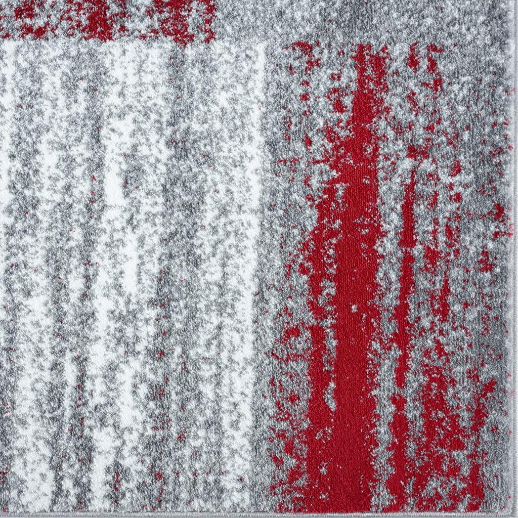 Red 6x9 Abstract Geometric Area Rug X6296