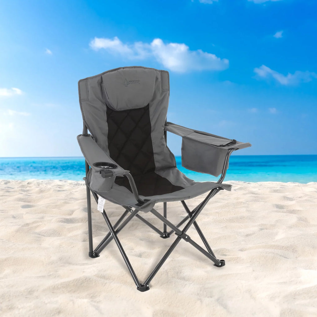 Folding Camping Quad Chair with Cooler and Carrying Bag V42822