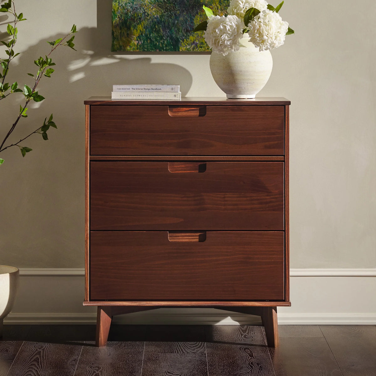 3 Drawer Solid Wood Walnut Dresser Z60354
