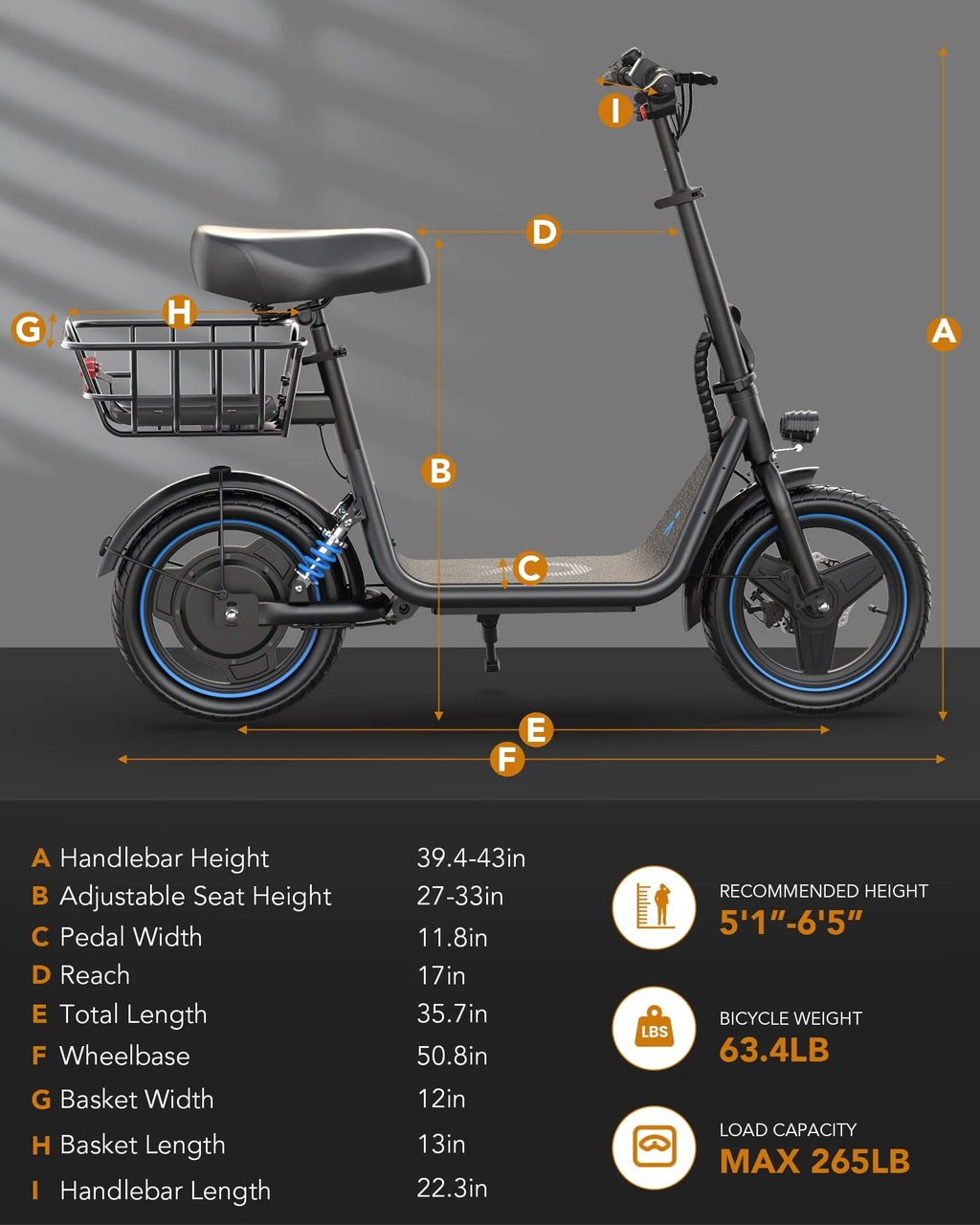 650W Electric Scooter with Seat G611