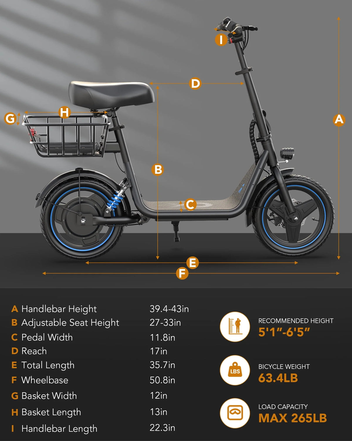 650W Electric Scooter with Seat G611