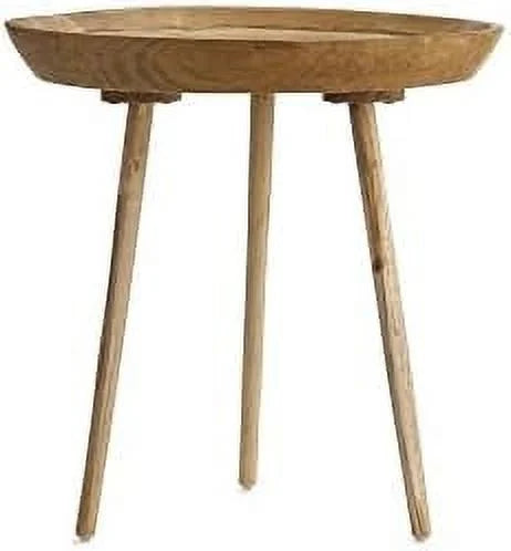 Round Table 19.7" x 19.7" x 20.1" Natural Teak Wood Table F267636