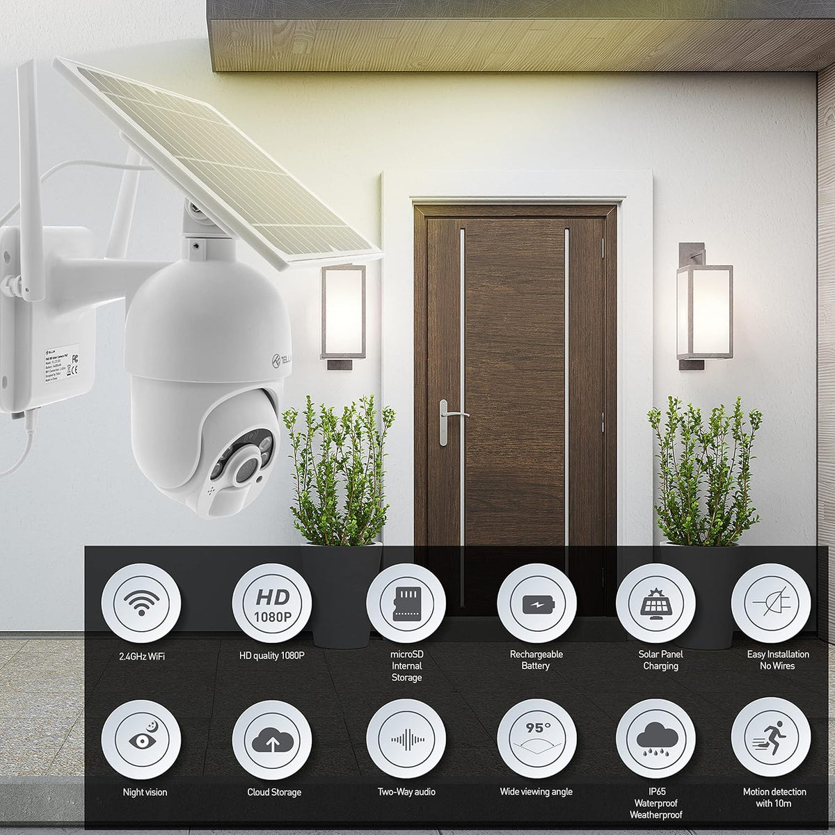 Solar Wireless Full HD Security Camera with Night Vision V397