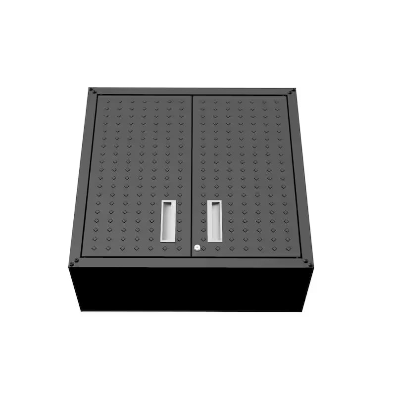 2-Shelf Wall Mount Metal Garage Cabinet in Charcoal Grey R628