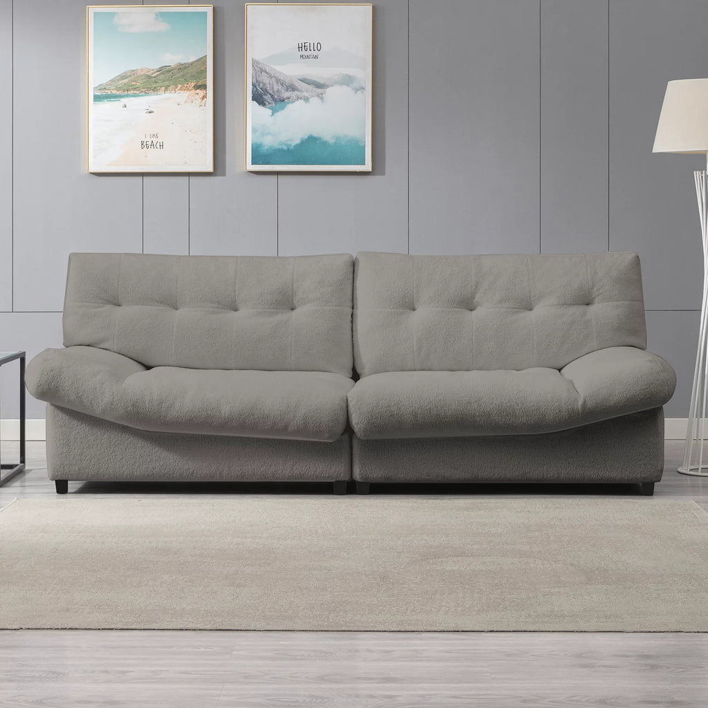 Lambs Wool Fabric 3-Seater Sofa Couch K90391