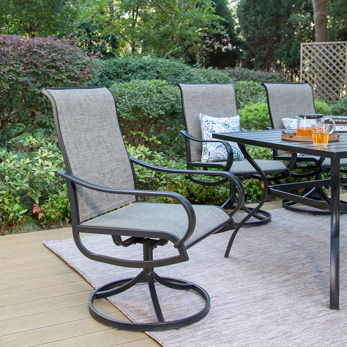 7-Piece Outdoor Dining Set with Swivel Chairs B9483
