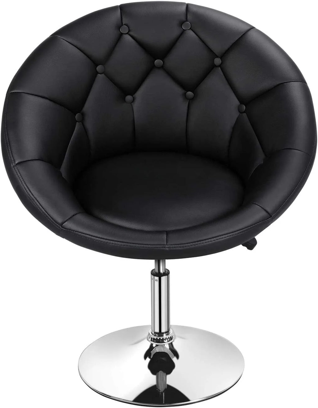 Adjustable Swivel Round Leather Chair with Wheels L659433