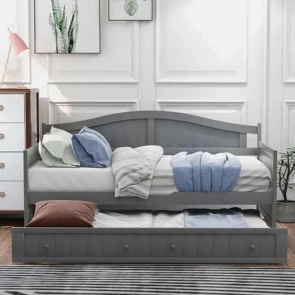 Twin Wooden Daybed with Trundle Bed V504636