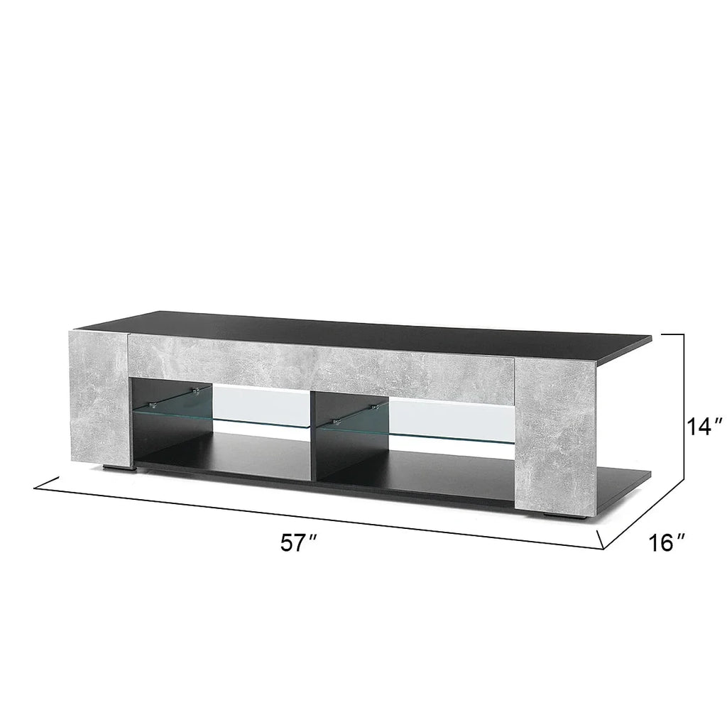 High Gloss 4-Shelf TV Stand with Bookshelves G54328