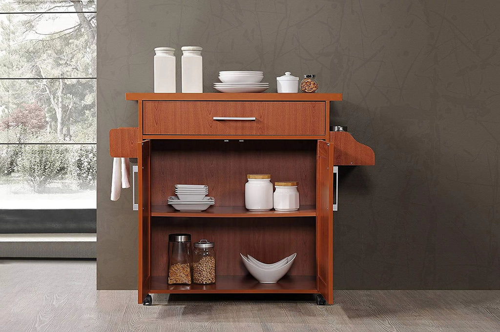 Kitchen Island with Spice Rack and Towel Holder K976