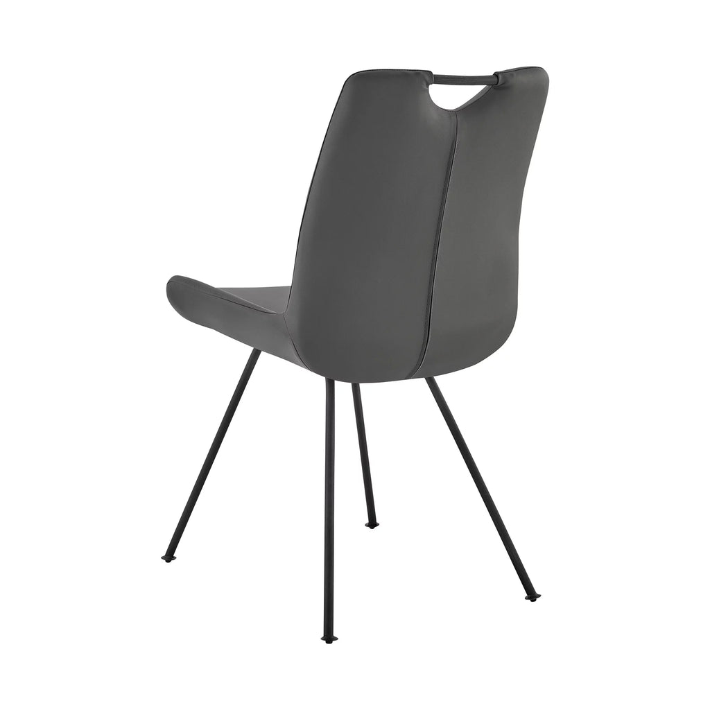 Grey Faux Leather Dining Chair Set of 2 Q386660