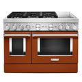 48 in. Smart Double Oven Dual Fuel Range with True Convection in Scorched Orange Z588
