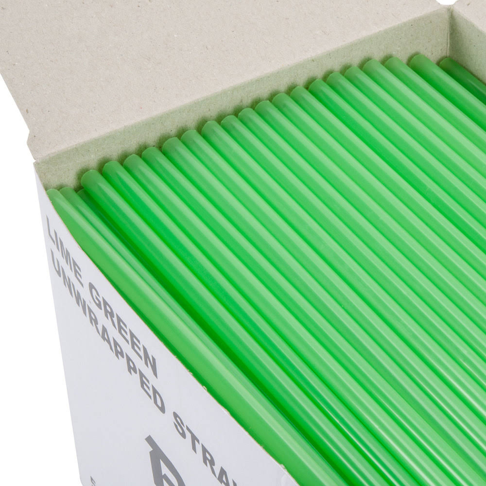 Green Unwrapped Straw 10 inch Y3234