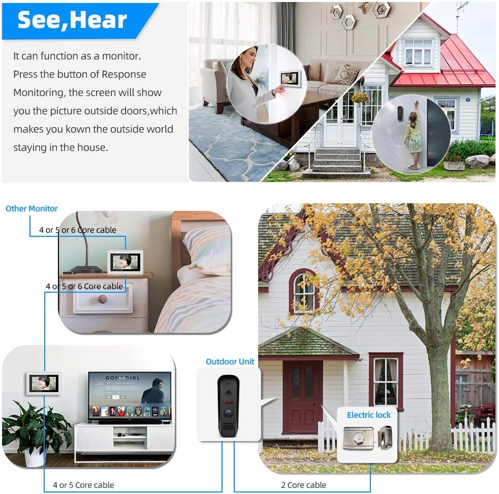 Wired Video Doorbell Intercom System with Camera J777426