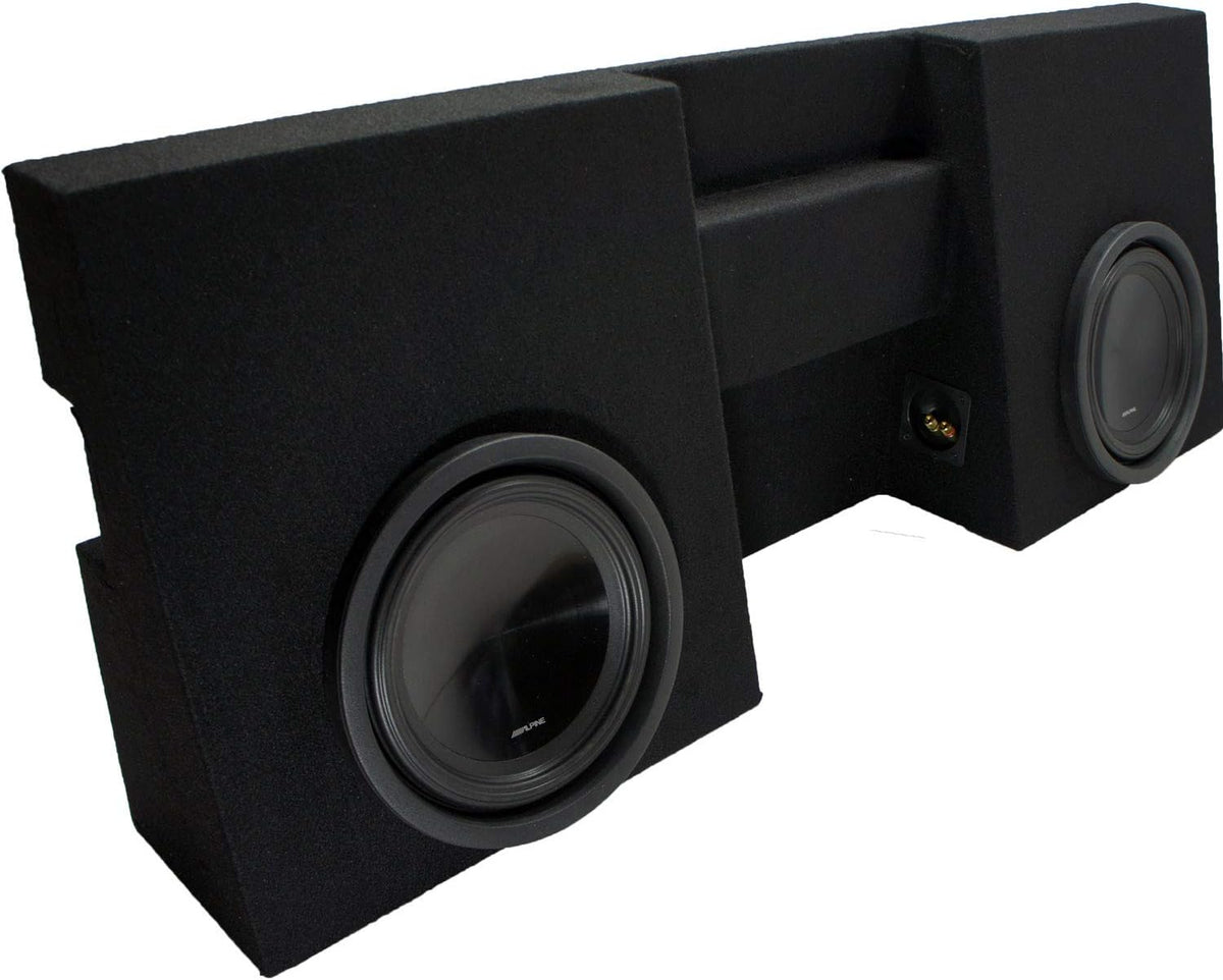 Compatible with 2005-2015 Toyota Tacoma Double Cab Truck Dual 10 Subwoofer Box Enclosure M823452