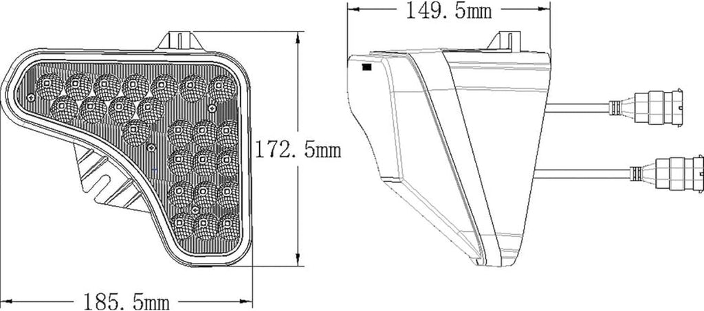 12V Right LED Headlight Flood/Spot Combo Off-Road Light W21647