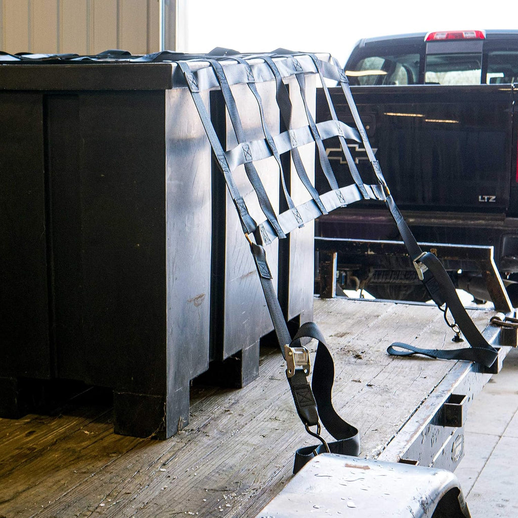 Pickup Truck Bed Cargo Net with Cam Buckles and S-Hooks P4014
