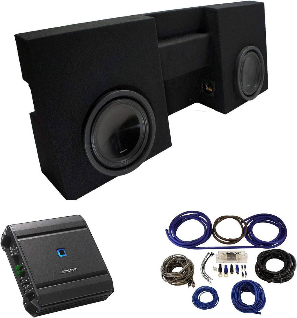 Compatible with 2005-2015 Toyota Tacoma Double Cab Truck Dual 10 Subwoofer Box Enclosure M823452