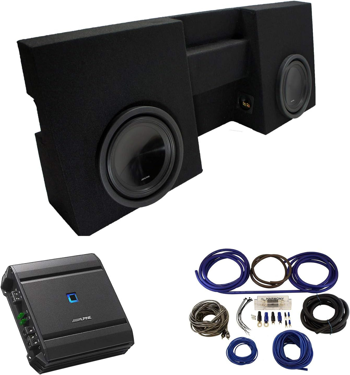 Compatible with 2005-2015 Toyota Tacoma Double Cab Truck Dual 10 Subwoofer Box Enclosure M823452