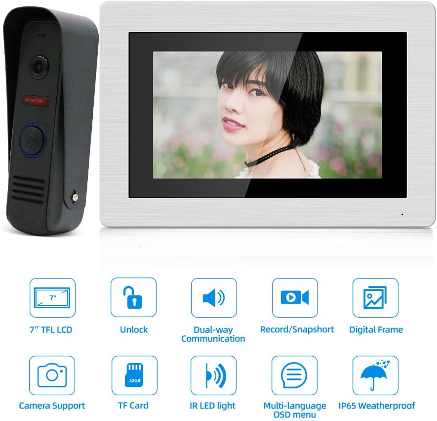 Wired Video Doorbell Intercom System with Camera J777426