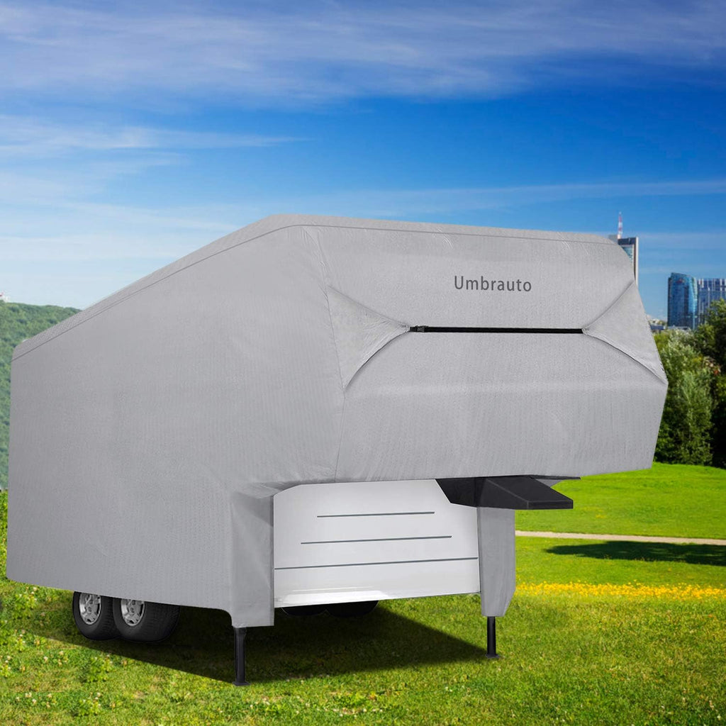5th Wheel RV Cover 3 Layers Waterproof Breathable Gray O4371