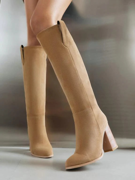 Suede High Heel Boots A3582