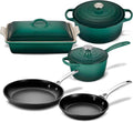 Enameled Cast Iron and Nonstick 8 Piece Cookware Set Y6856