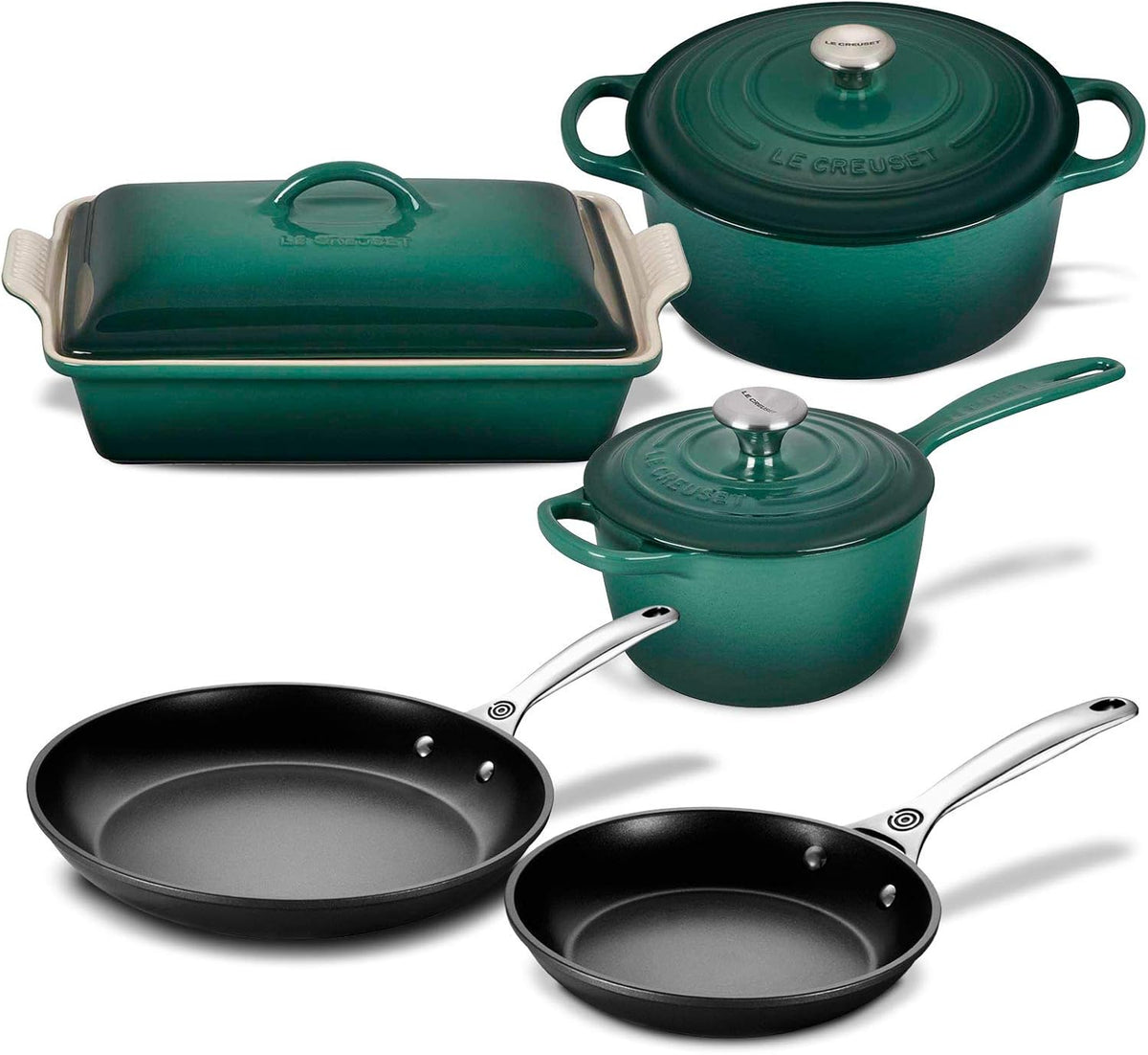 Enameled Cast Iron and Nonstick 8 Piece Cookware Set Y6856