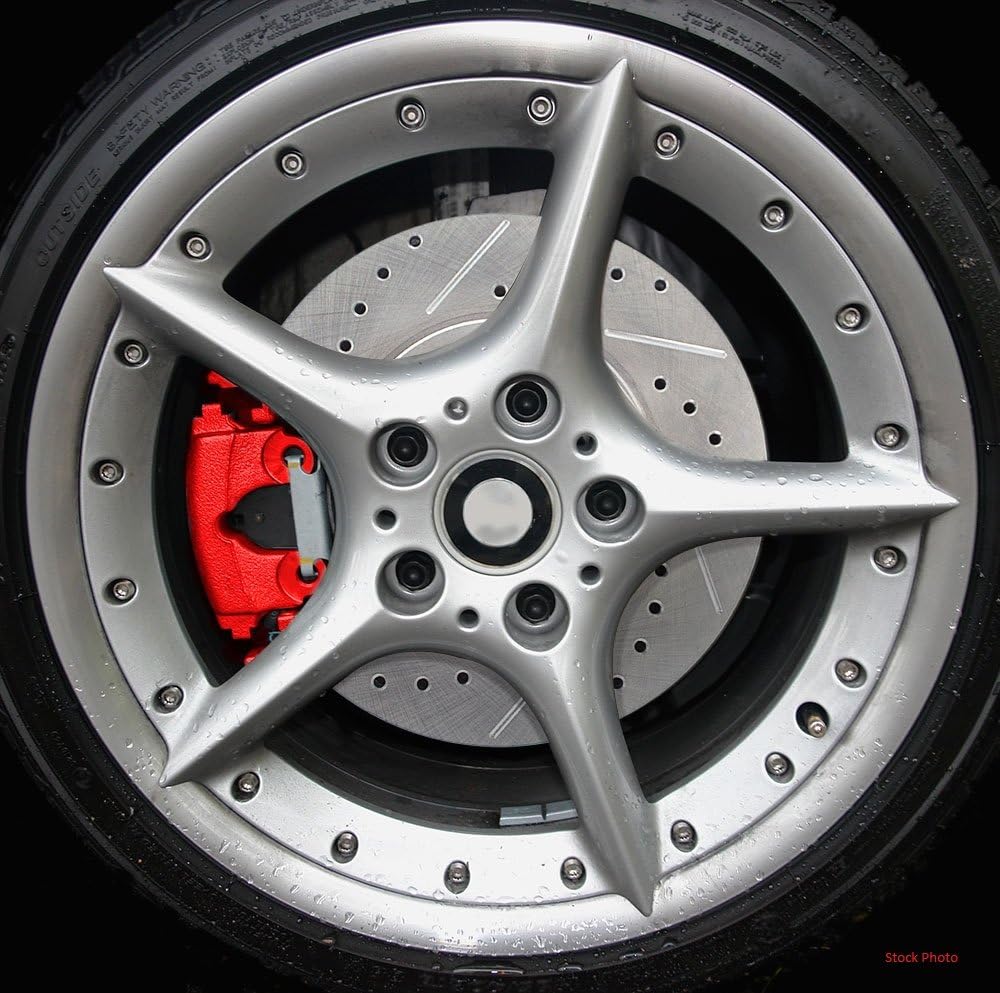Red Coated Remanufactured Caliper Pair + Hardware Brake Kit P8155