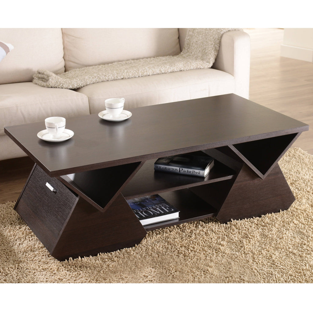 Espresso Geometric Coffee Table Q495015