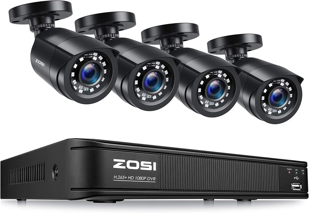 1080p 8 Channel Security Camera System with 4 Bullet Cameras D7142