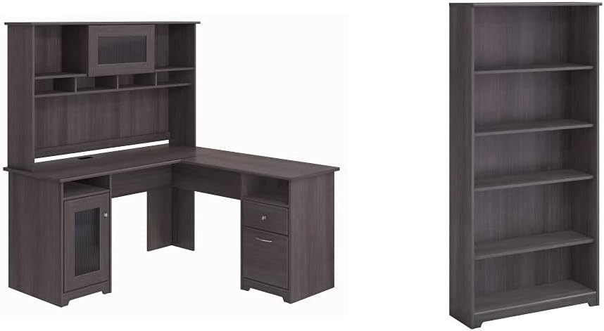 L Shaped Desk with Hutch S8070