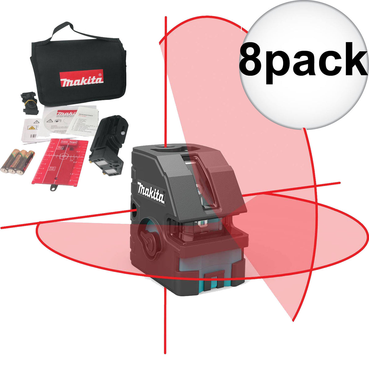 Self-Leveling Combination Cross-Line/Point Laser 8-Pack E99329