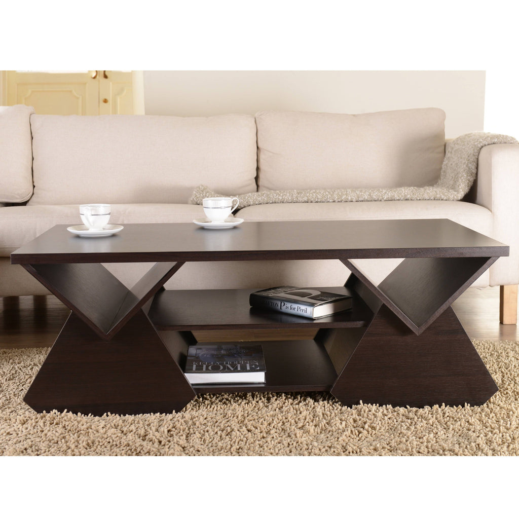 Espresso Geometric Coffee Table Q495015