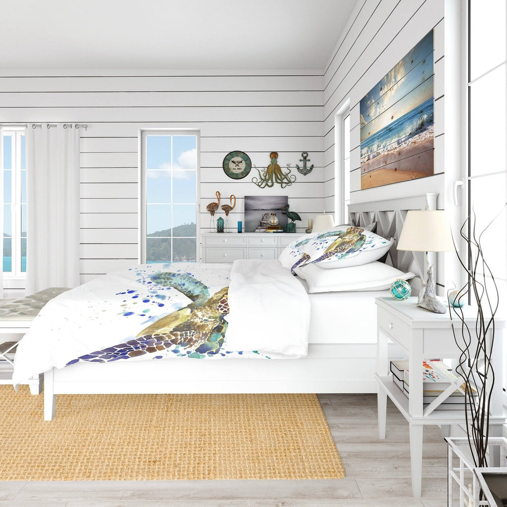 Blue Coastal Duvet Cover Set - Twin X136