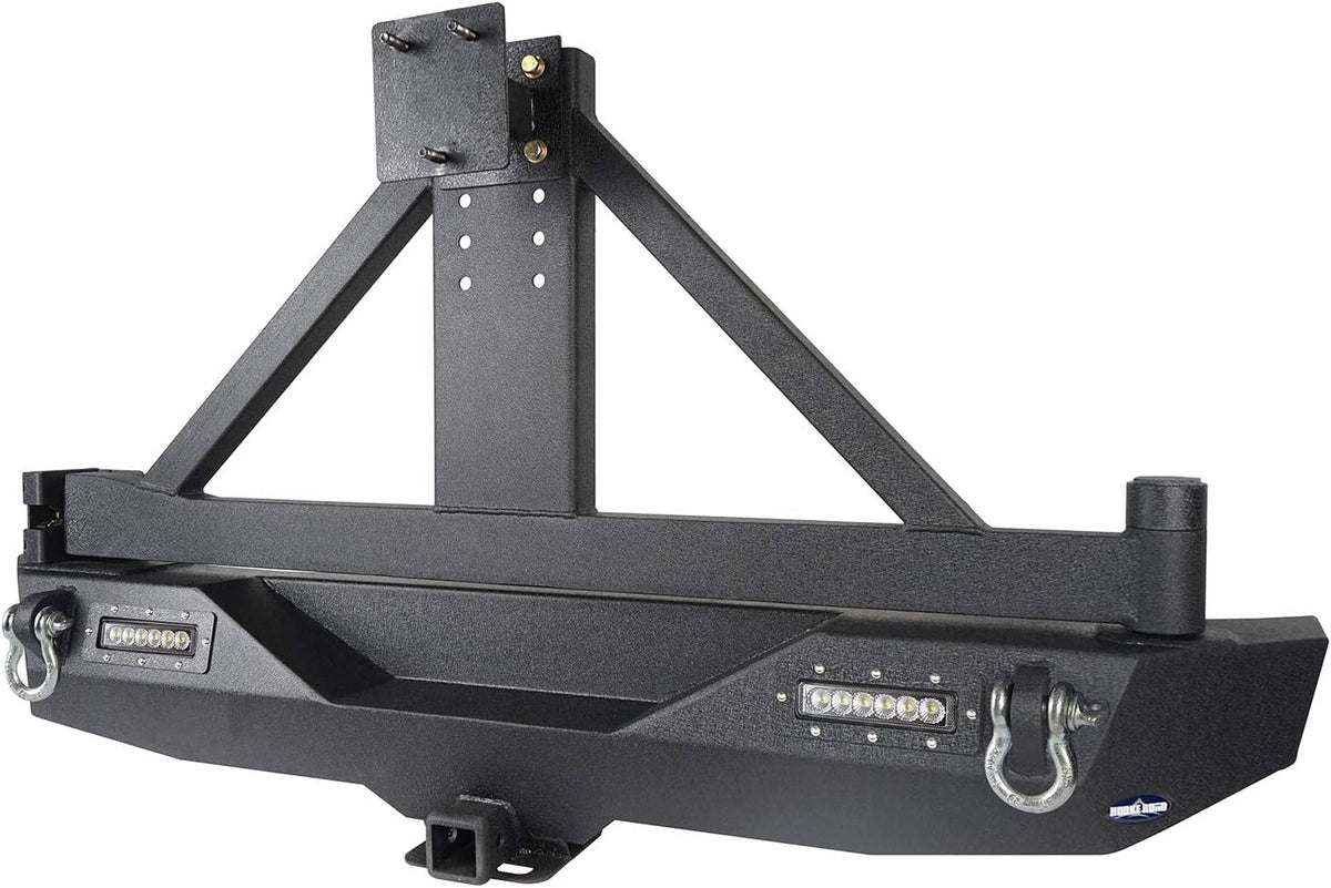Front Bumper + Rear Bumper with Spare Tire Carrier & Winch Plate T5531