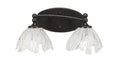Two Light Bath Bar Dark Granite Finish with Italian Ice Glass O33673